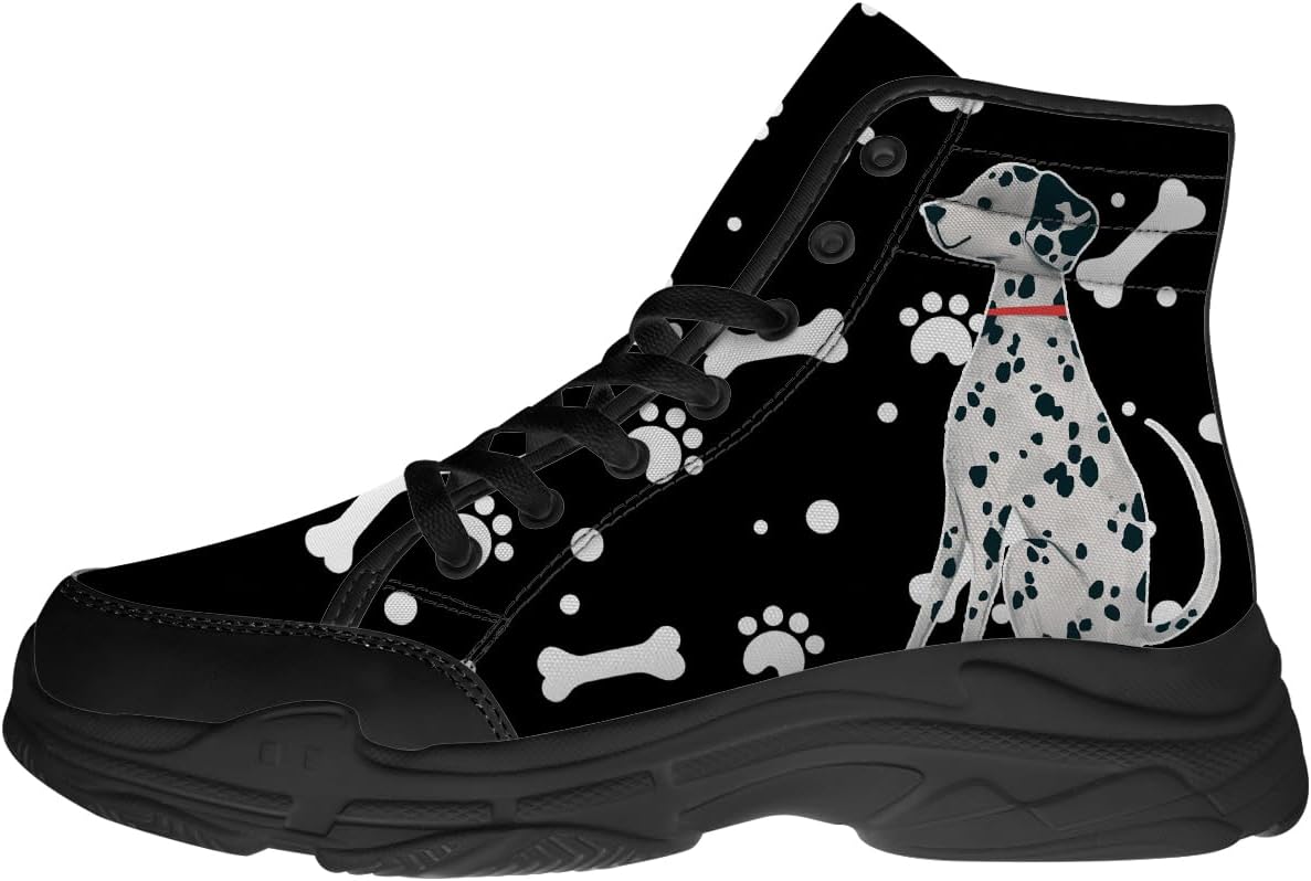 

Кроссовки на высокой платформе с принтом собак для мужчин и женщин, обувь на шнуровке из хлопка, подарки для нее и для него Generic, 3102 Dalmatian