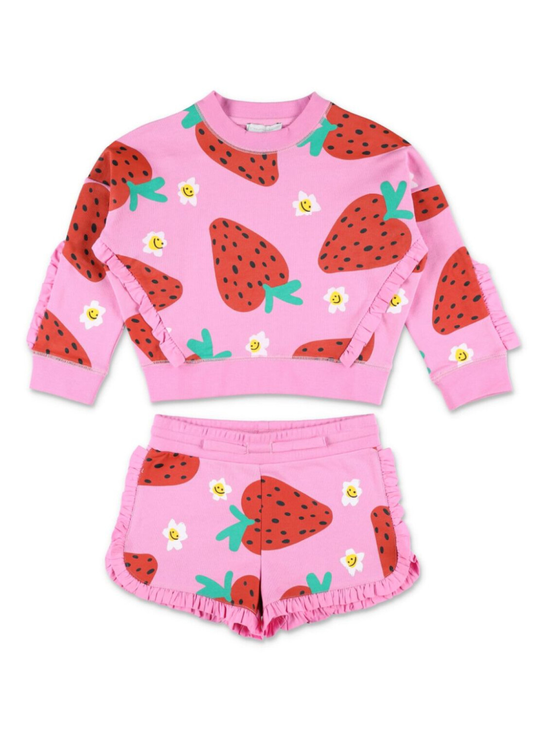 

Комплект шорт Stella McCartney Kids с принтом клубники, розовый