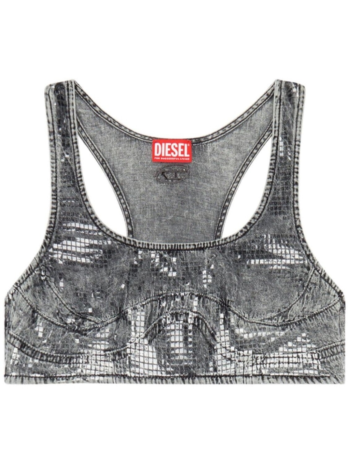 

Diesel укороченный джинсовый топ De-Toppy-S, серый