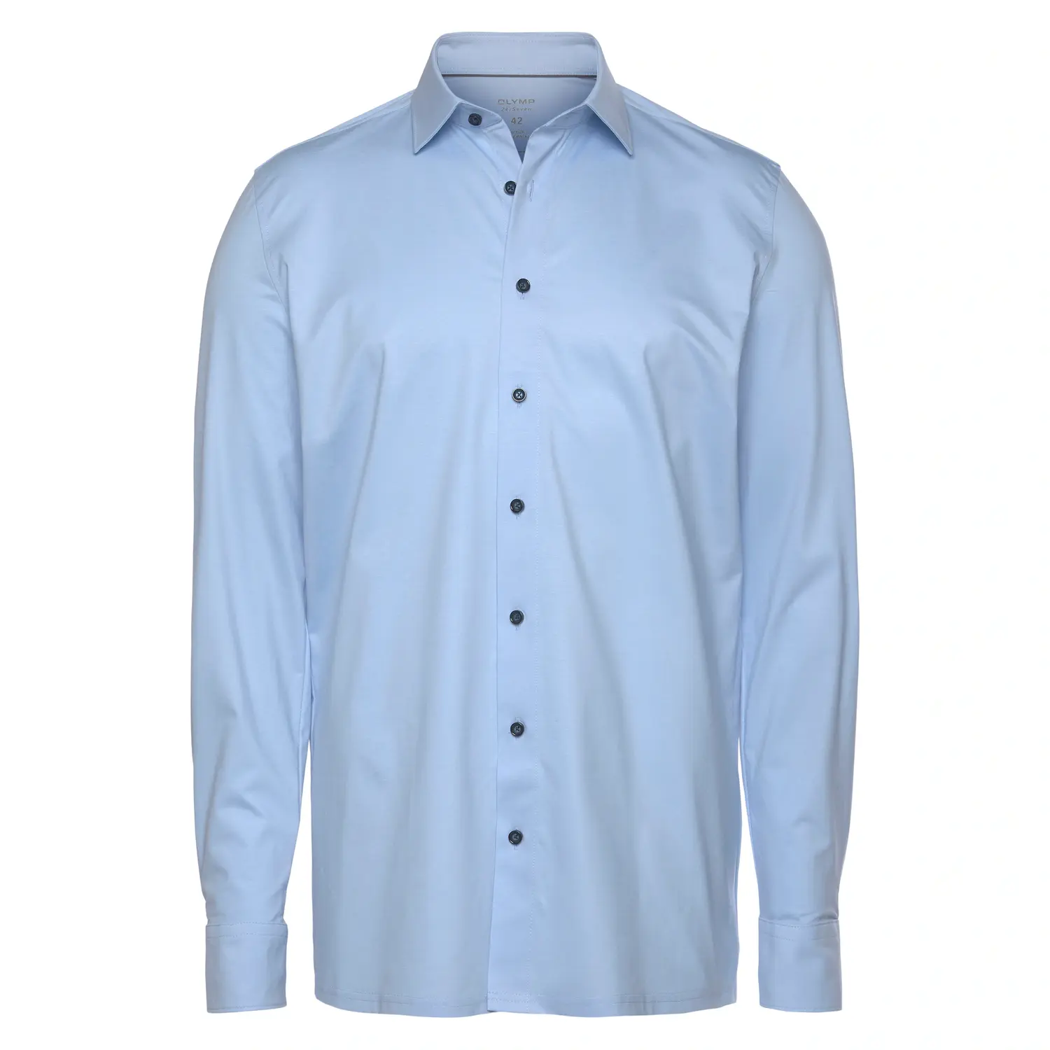 

Рубашка OLYMP с длинными рукавами "Luxor 24/Seven Contemporary Fit Jersey Shirt" из материала, подавляющего неприятные запахи, голубой