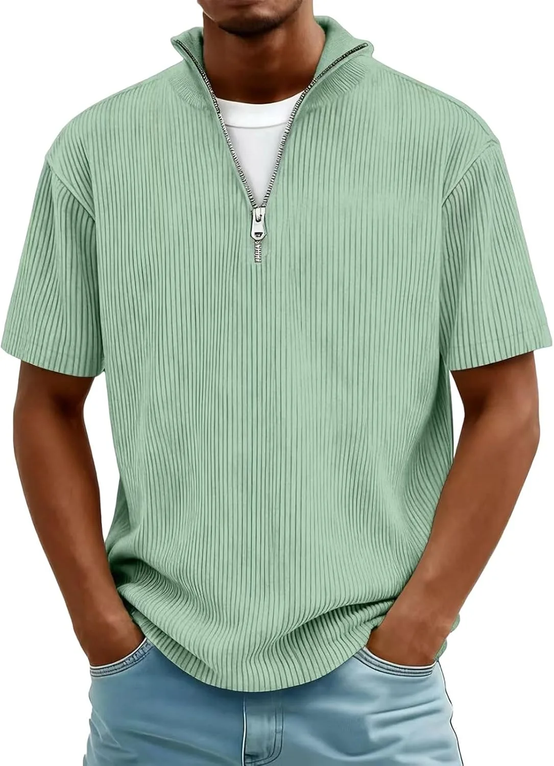 

Футболка мужская Casual Quarter Zip Henley с коротким рукавом