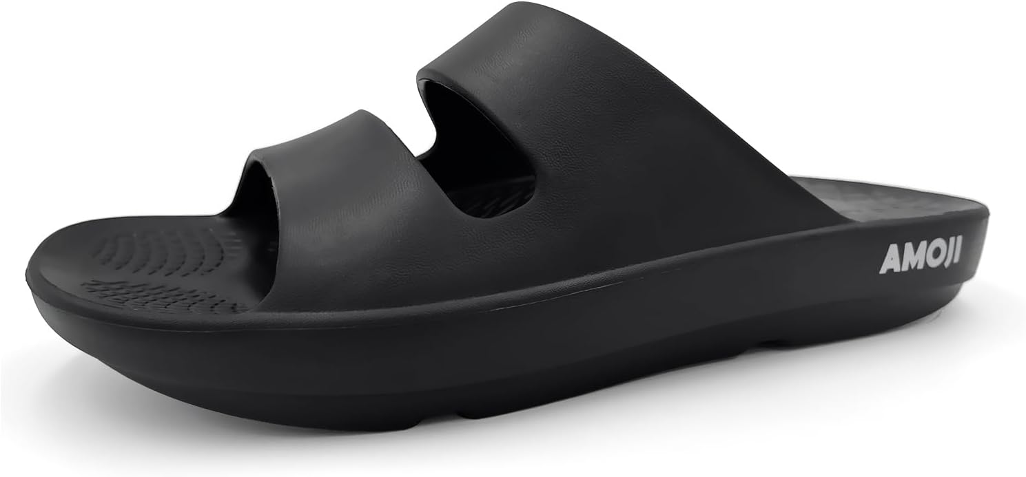 

Женские сандалии Amoji Men Recovery с поддержкой свода стопы, ортопедические толстые шлепанцы 1555, черный
