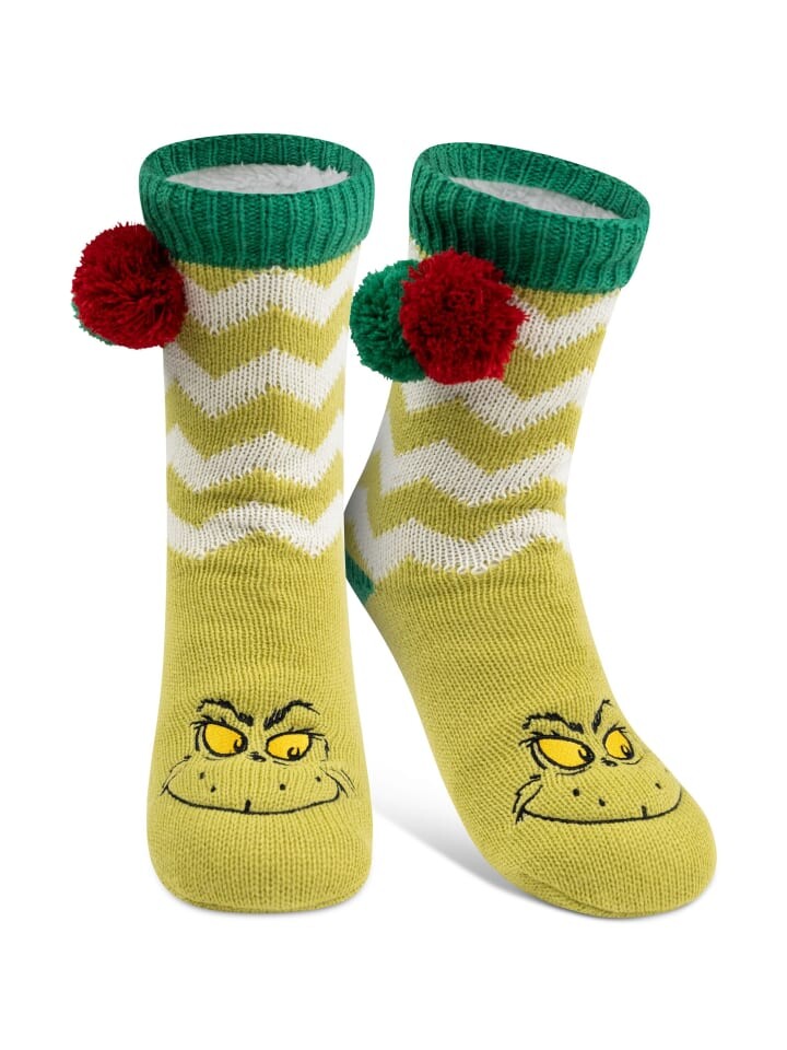

Носки United Labels The Grinch Hüttensocken Haussocken Bommel Sherpa Futter Kuschelsocken, зеленый