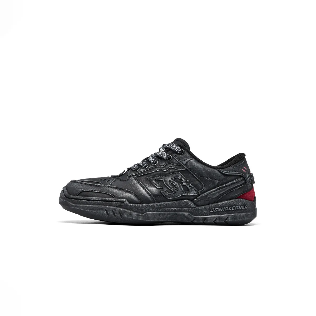 Кроссовки мужские низкие повседневные из кожи Mechera Top Grain Cow Leather DCSHOES, Steel Black[Standard, True to Size, True to Size]