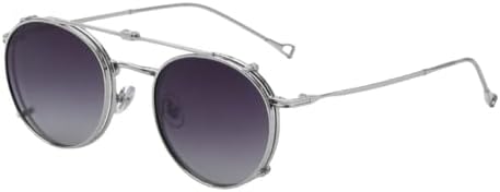 

Мужские круглые солнцезащитные очки 2027 года, сине-зеленые, складные, с защитой от УФ-излучения UV400, для женщин, с металлической оправой, для вождения MTZJH, Silver With Gray