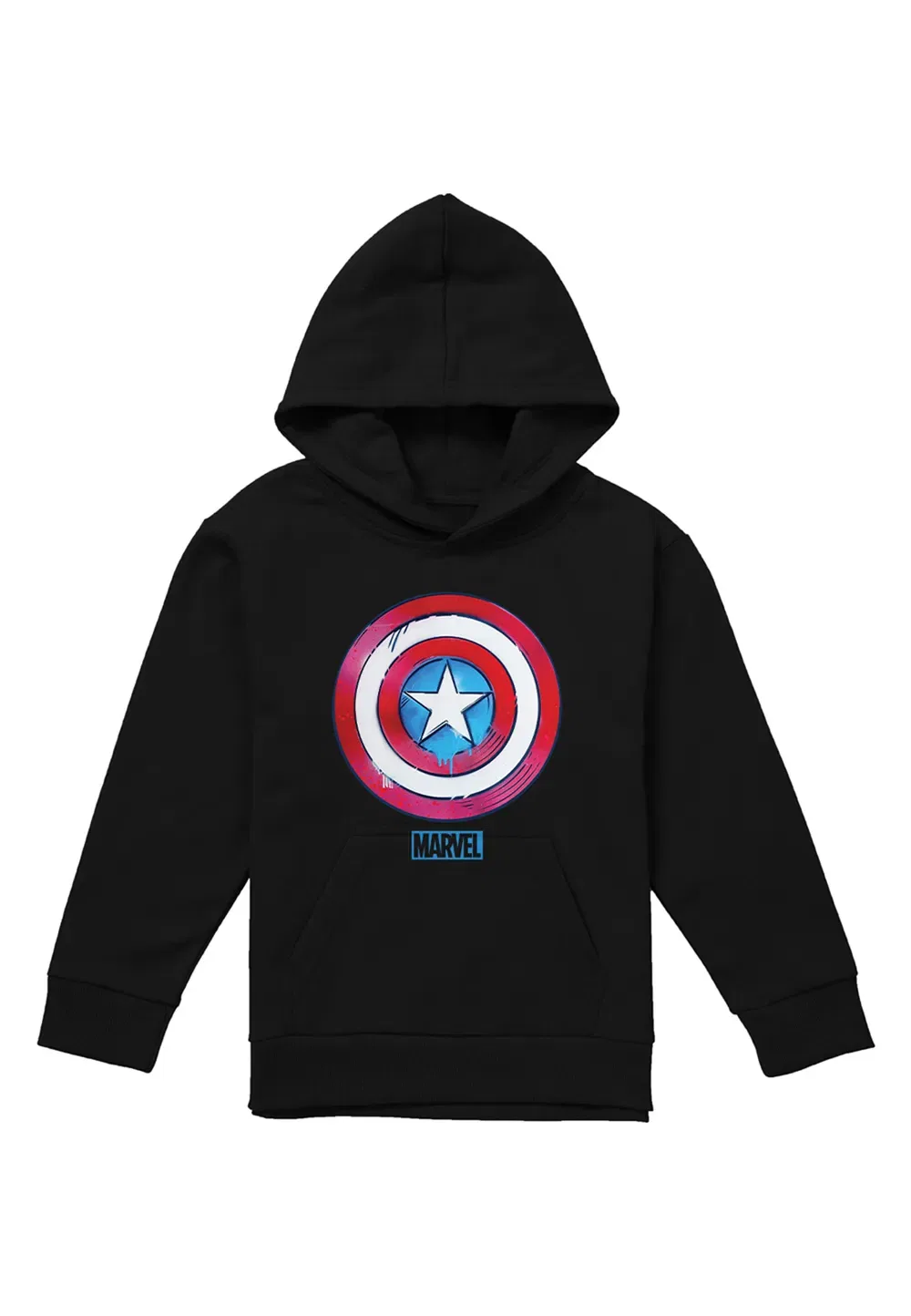 Детский худи Marvel Captain America Drip Shield, черный, черный — фото 4