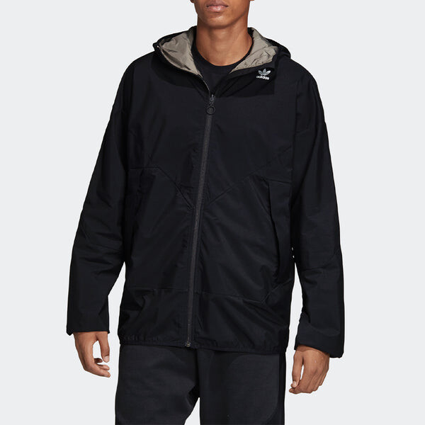 Куртка originals wb karkaj outdoor sports waterproof hooded windbreaker jacket black Adidas, черный — фото 3