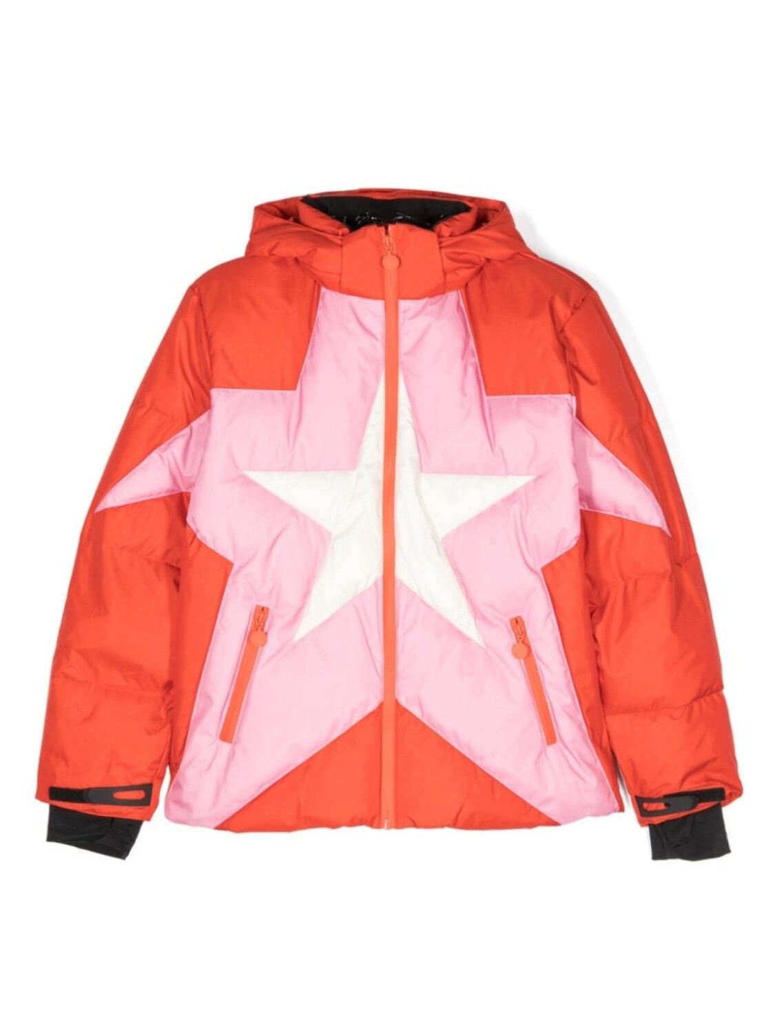 

Stella McCartney Kids куртка-пуховик с узором «звезды», красный