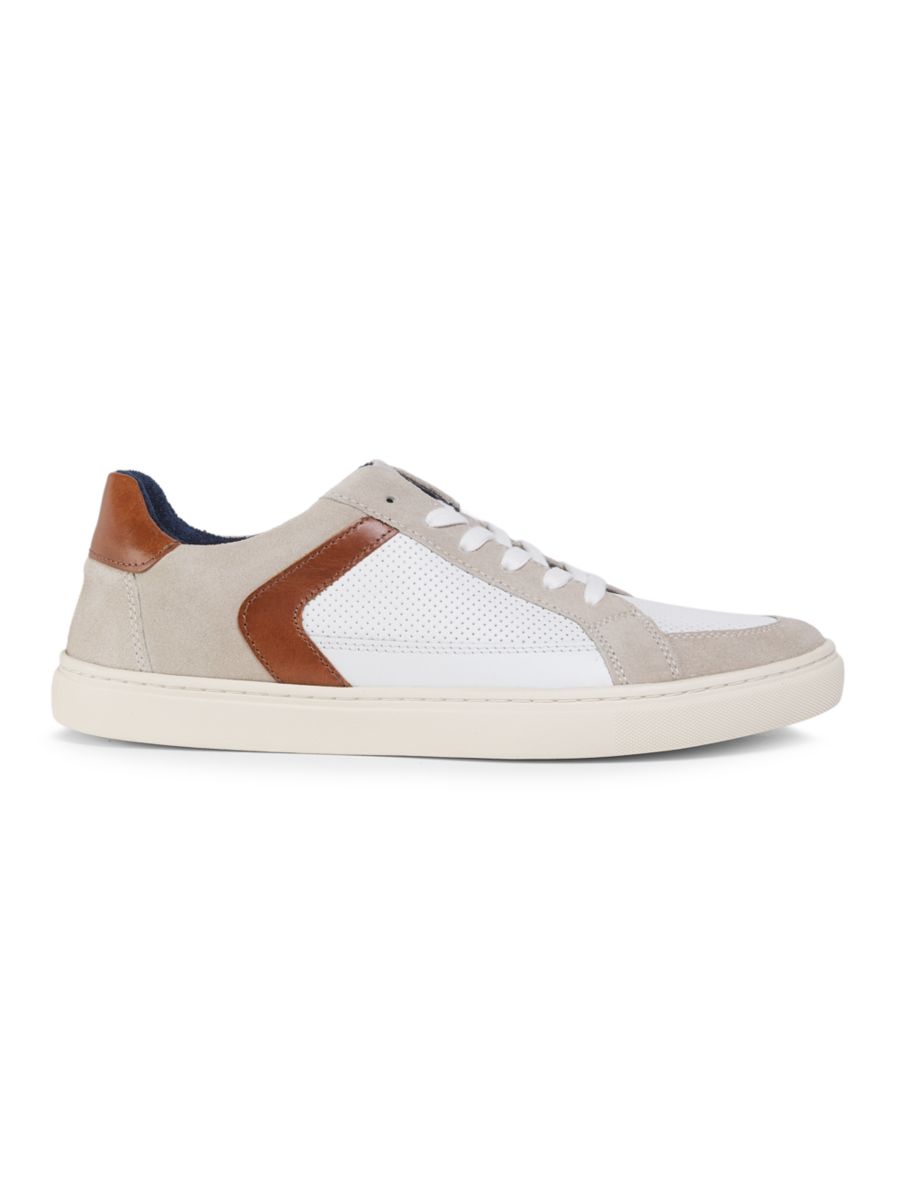 

Низкие кроссовки из кожи с цветными блоками Steve Madden, цвет White Cognac