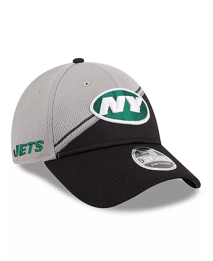 

Мужская серая, черная регулируемая кепка New York Jets 2023 Sideline 9FORTY New Era