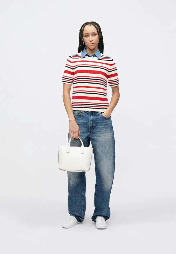 Свитер с кардиганным узором Tommy Hilfiger, Calico/Primary Red/Navy — фото 2