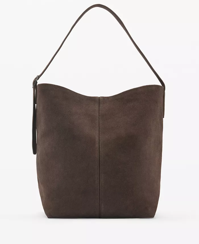 

Женская сумка из замши и кожи MANGO, коричневый