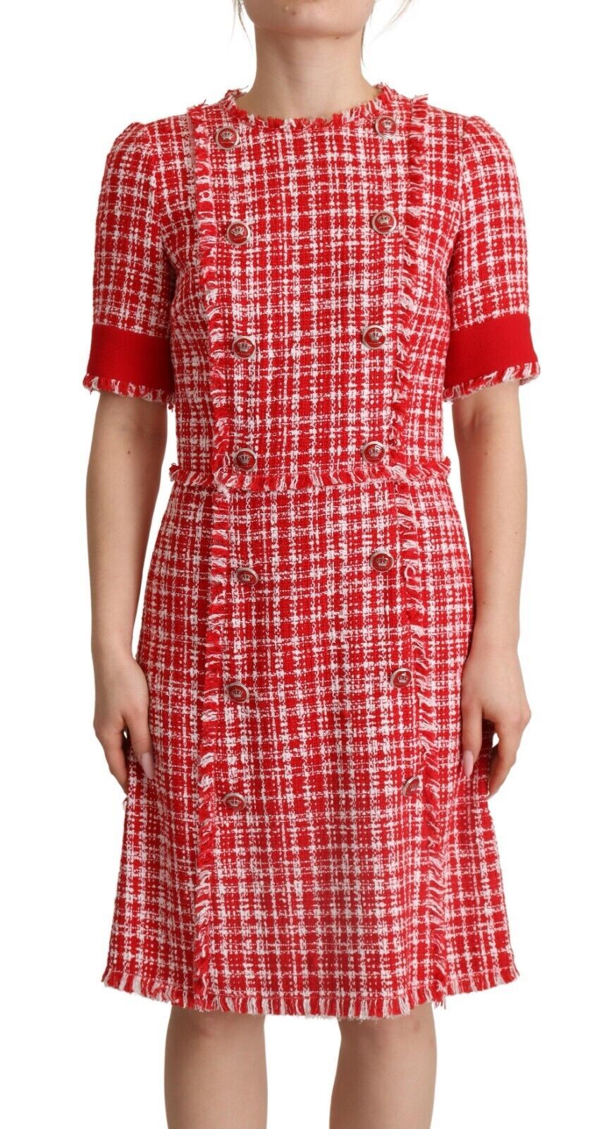 

Шикарное клетчатое платье-футляр длиной до колена Dolce & Gabbana, красный