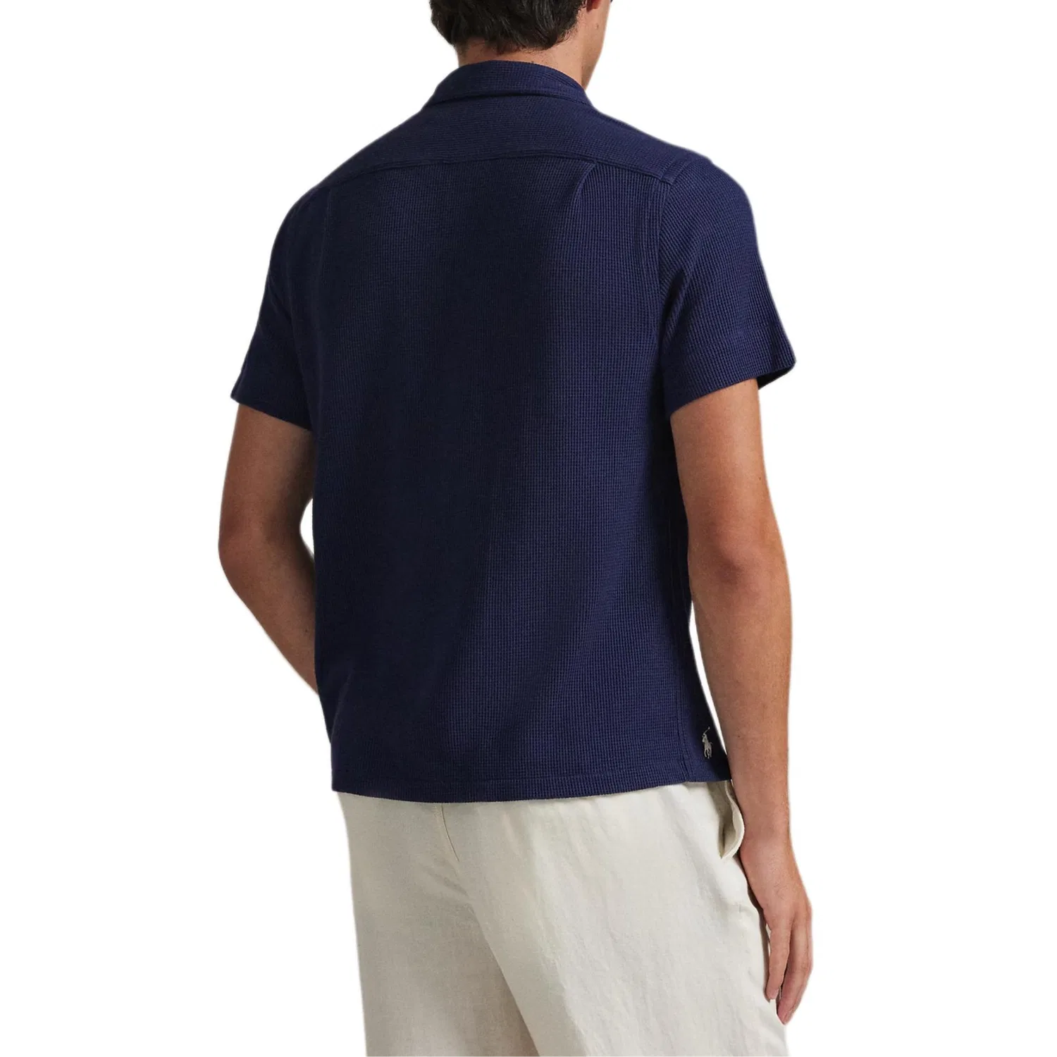 Рубашка с лацканом вафельной вязки Polo Ralph Lauren Newport Marine Blue — фото 4