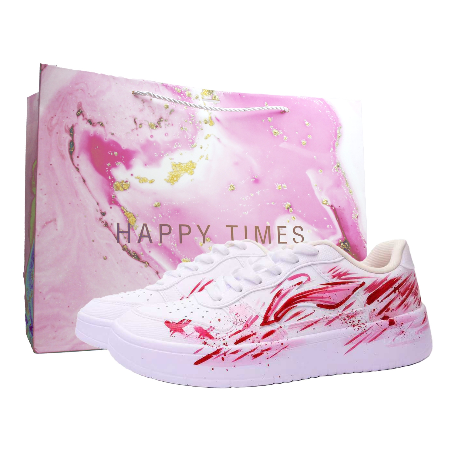 

Износостойкие, легкие, сбалансированные низкие скейтбордные кроссовки LiNing для понтонных лодок, унисекс., красный розовый