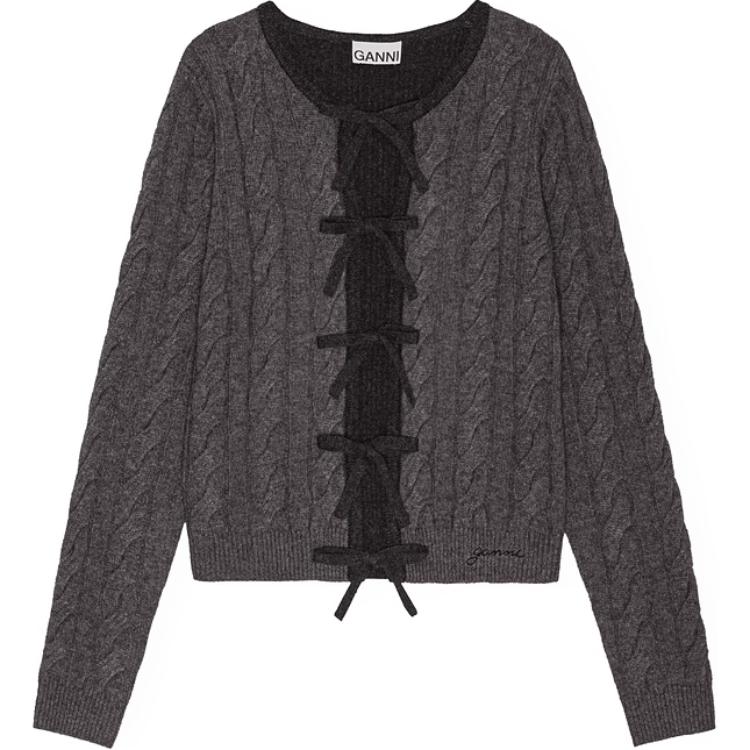 

GANNI Женский свитер FW24 Phantom Black
