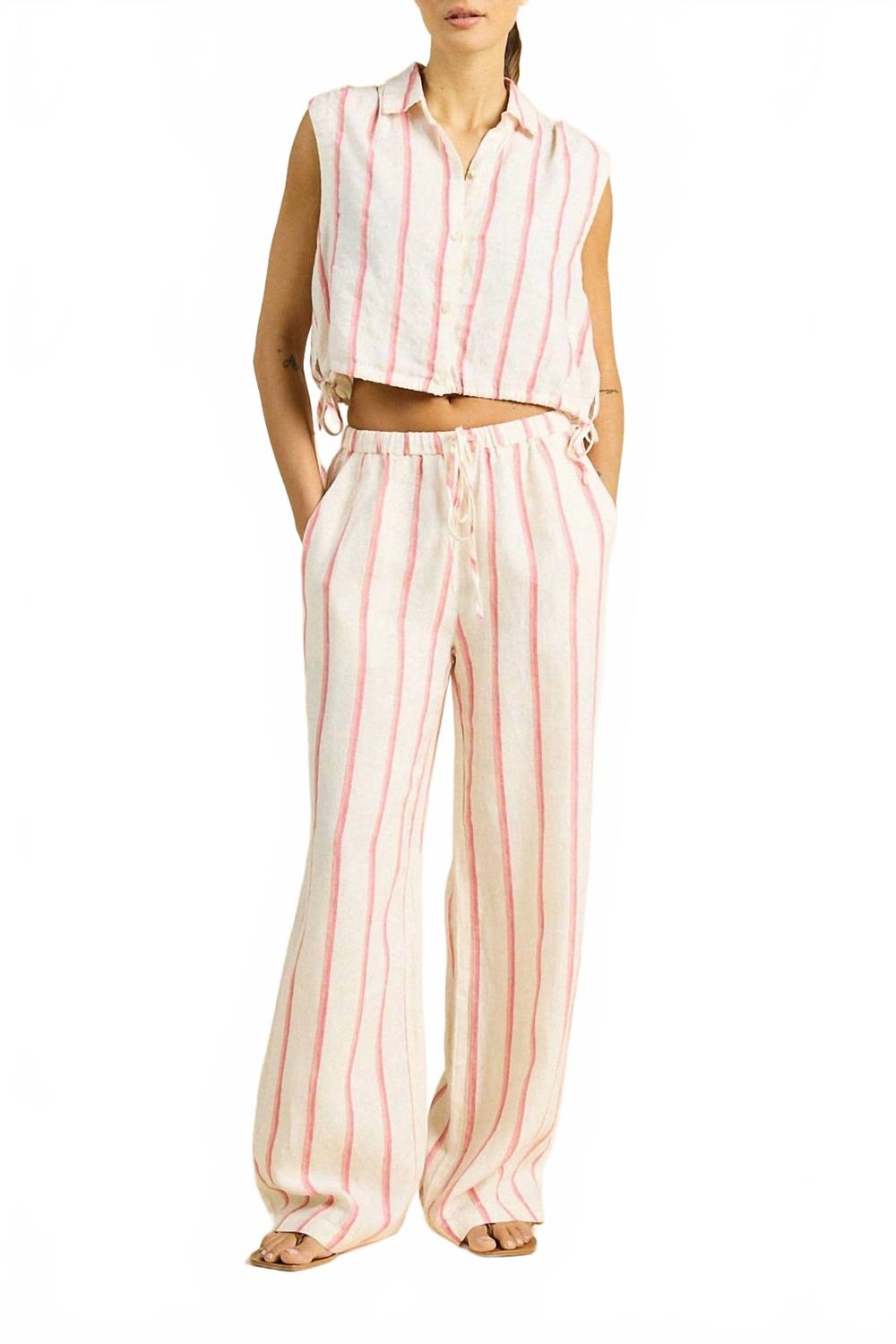 

Айви укороченная рубашка с галстуком в полоску Помм TROVATA, Pomme Stripe