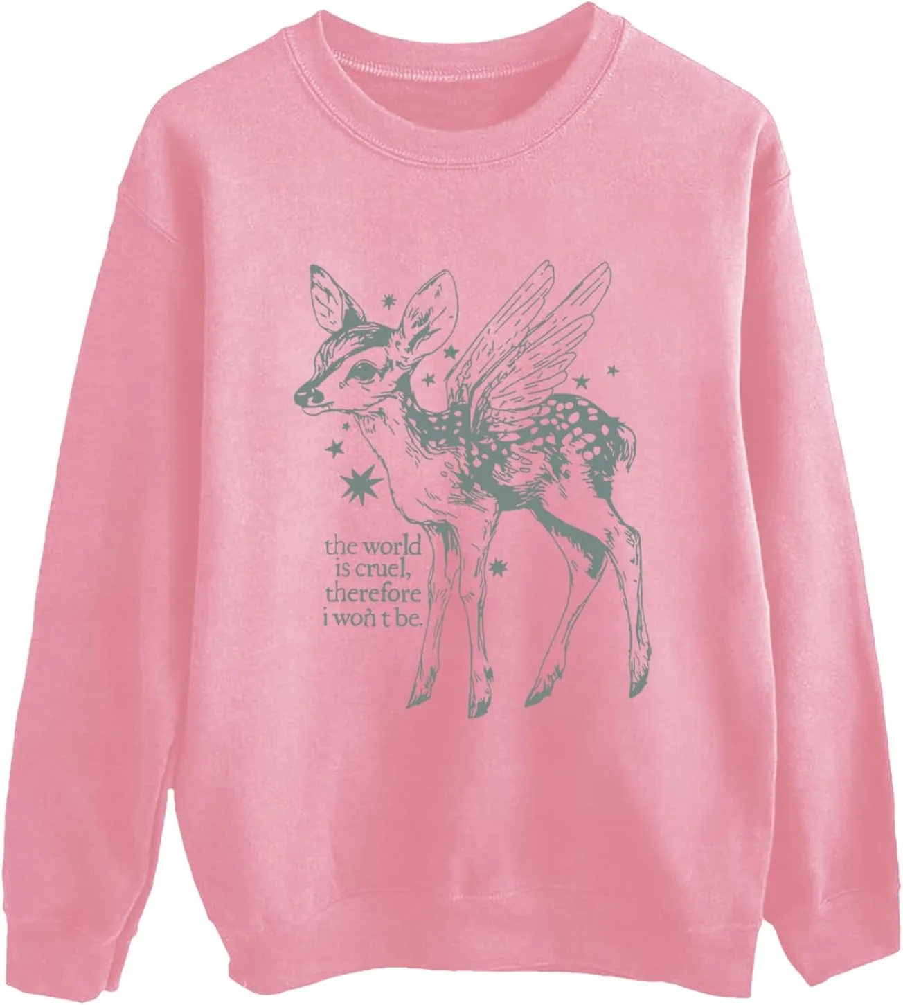 

Толстовка с принтом "The World Is Cruel Therefore I Won't Be" и оленем Niaday