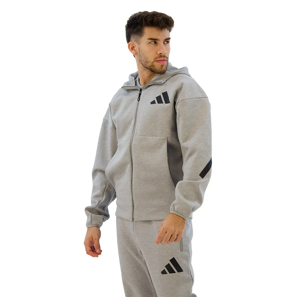 Толстовка adidas New Z.N.E full zip, серый — фото 4