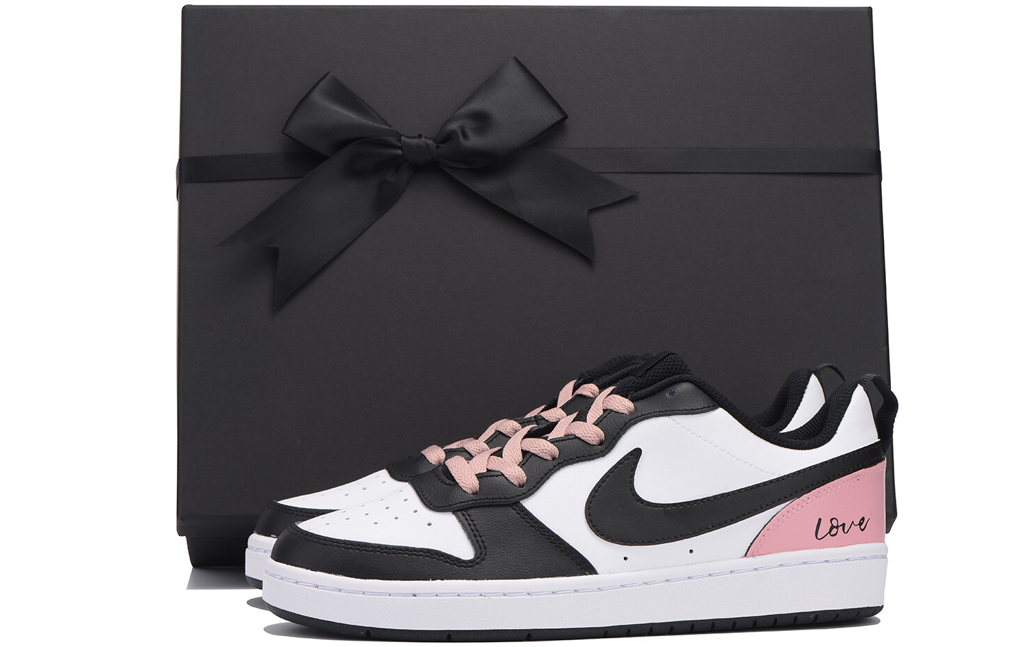 

Кроссовки для скейтбординга Court Borough женские, низкие, черный/розовый Nike