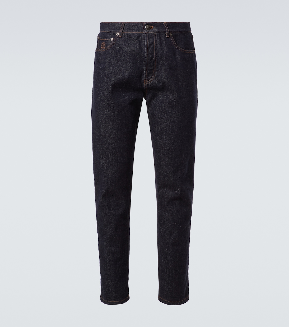 

Средневысокие узкие джинсы Brunello Cucinelli, Denim Raw