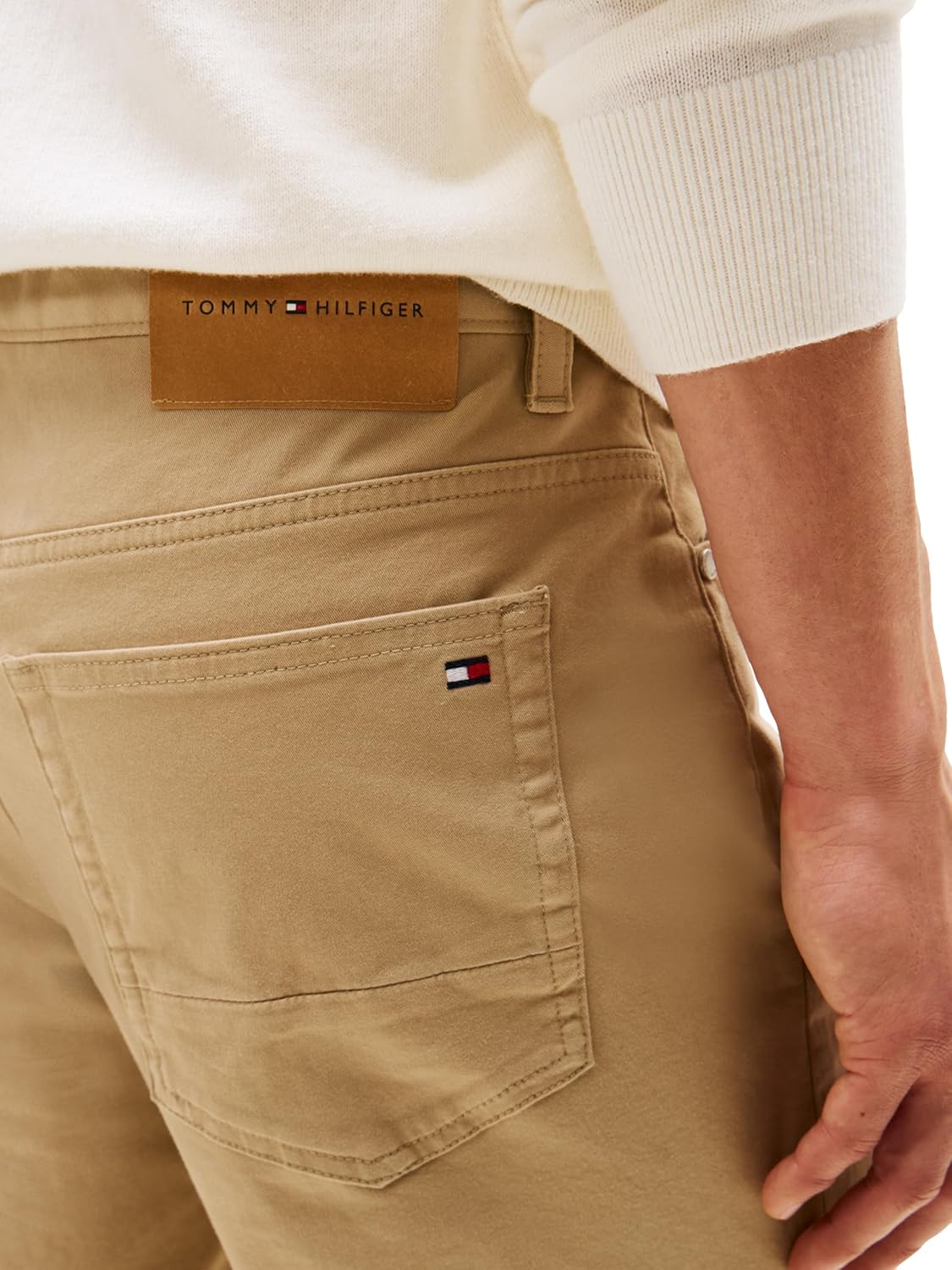 Мужские повседневные брюки Tommy Hilfiger с пятью карманами и эластичным кроем, Medium Khaki — фото 2
