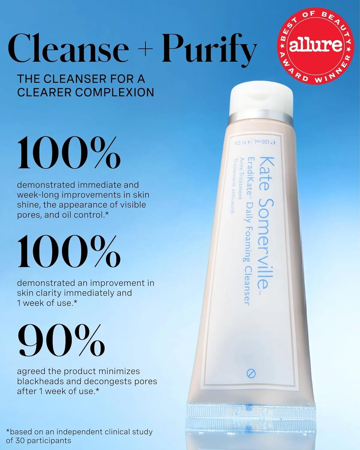 Гель для умывания Kate Somerville — EradiKate % Sulfur Daily Foaming Cleanser Acne Treatment - ​​Клинически разработанное, 113 мл — фото 3