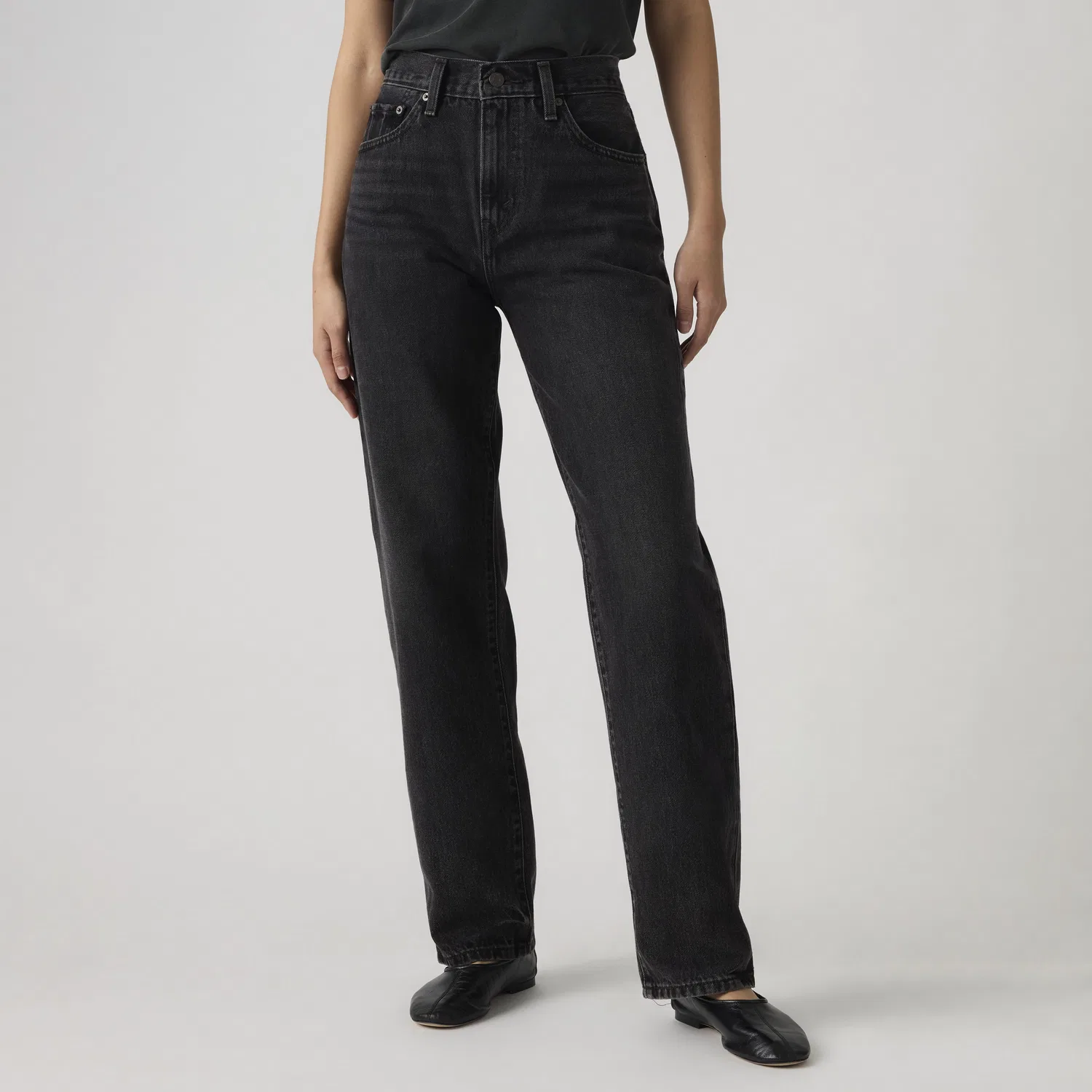 Простые джинсы для женщин от Easy Dad Levi's, Black — фото 2