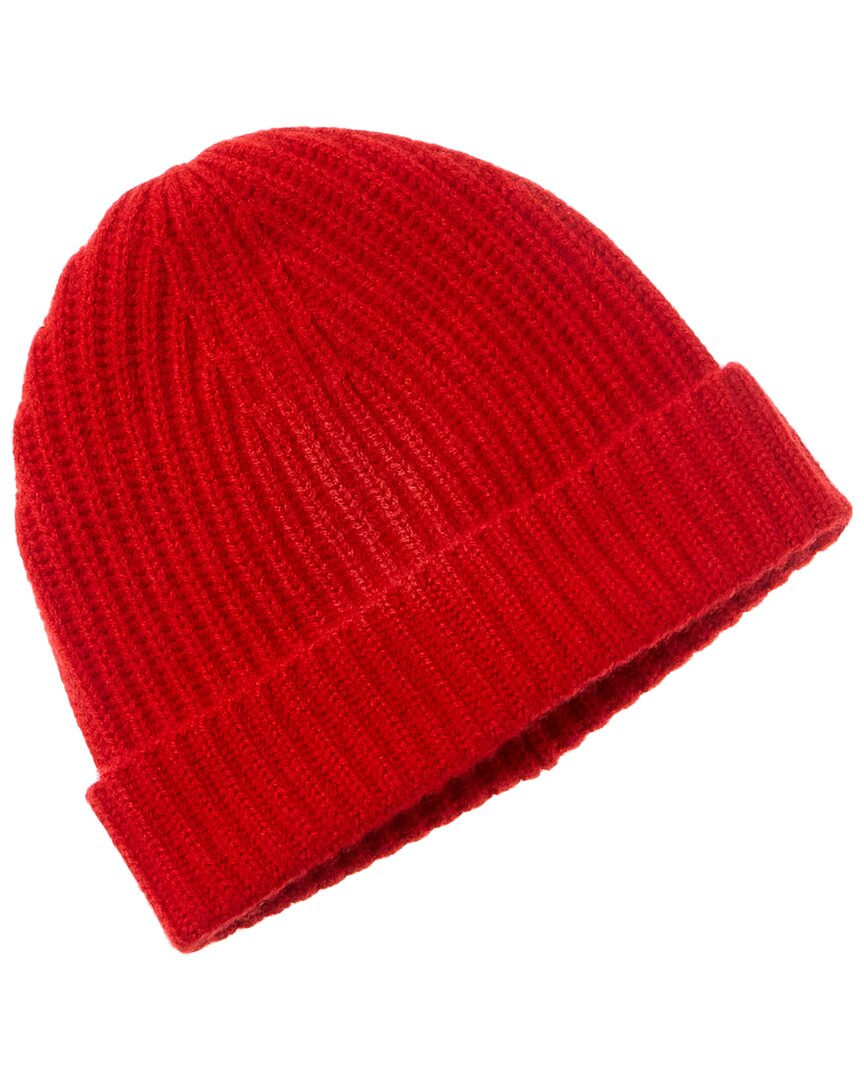 

Amicale Cashmere Толстая кашемировая шапка с манжетами в рубчик, красный