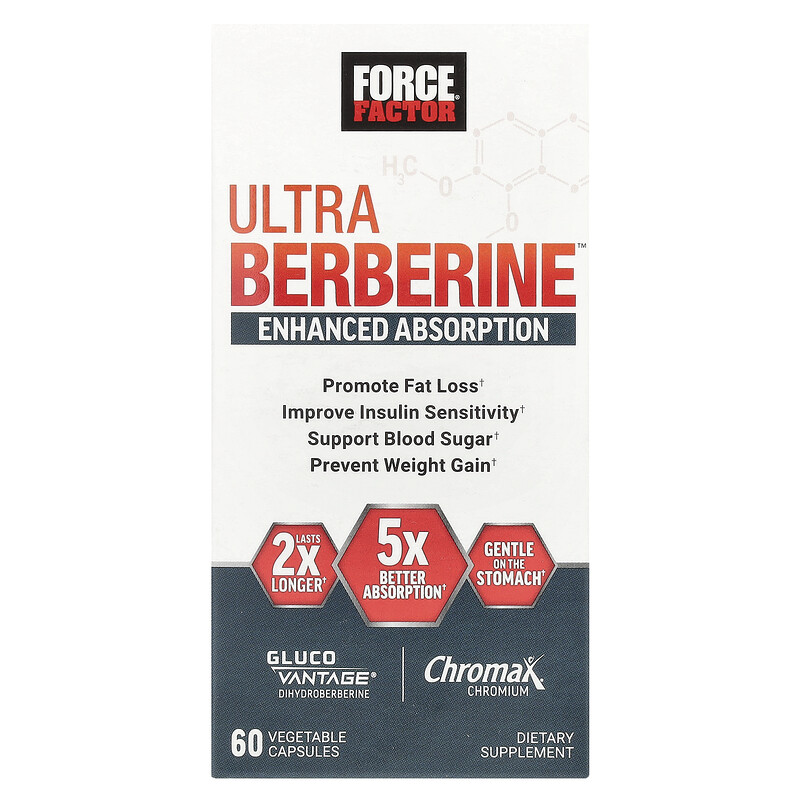 

Force Factor, Ultra Berberine , 60 растительных капсул
