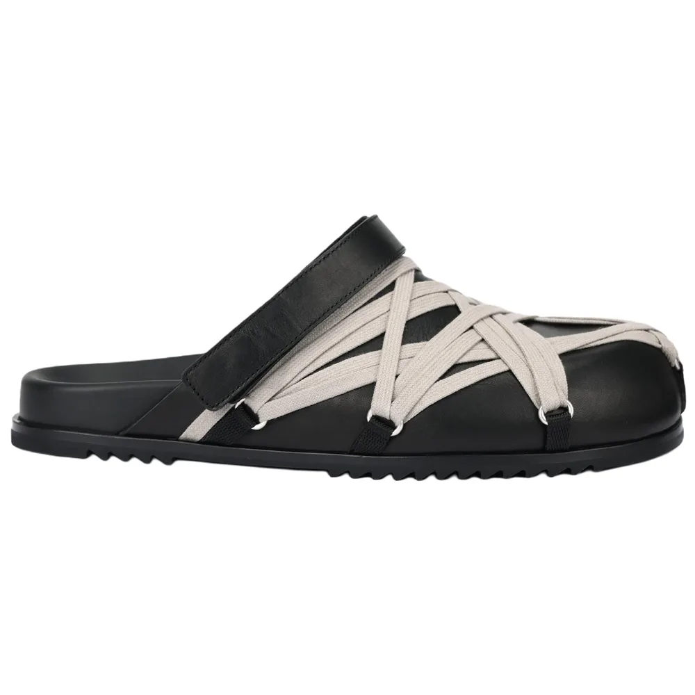 RICK OWENS Кожаные повседневные туфли RO Megalace для мужчин, черные — фото 3