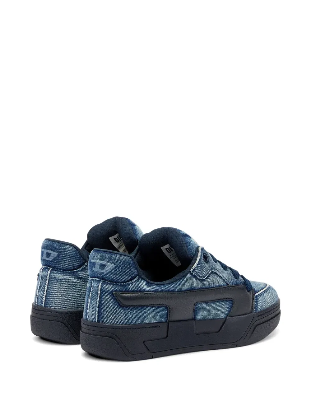 Кроссовки S-D-Ollie из поношенного денима DIESEL, синий — фото 3