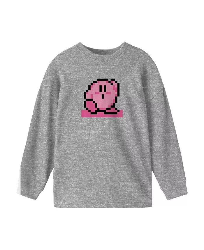 

Футболка с длинным рукавом Pixel Athletic Heather для мальчиков Kirby, серый
