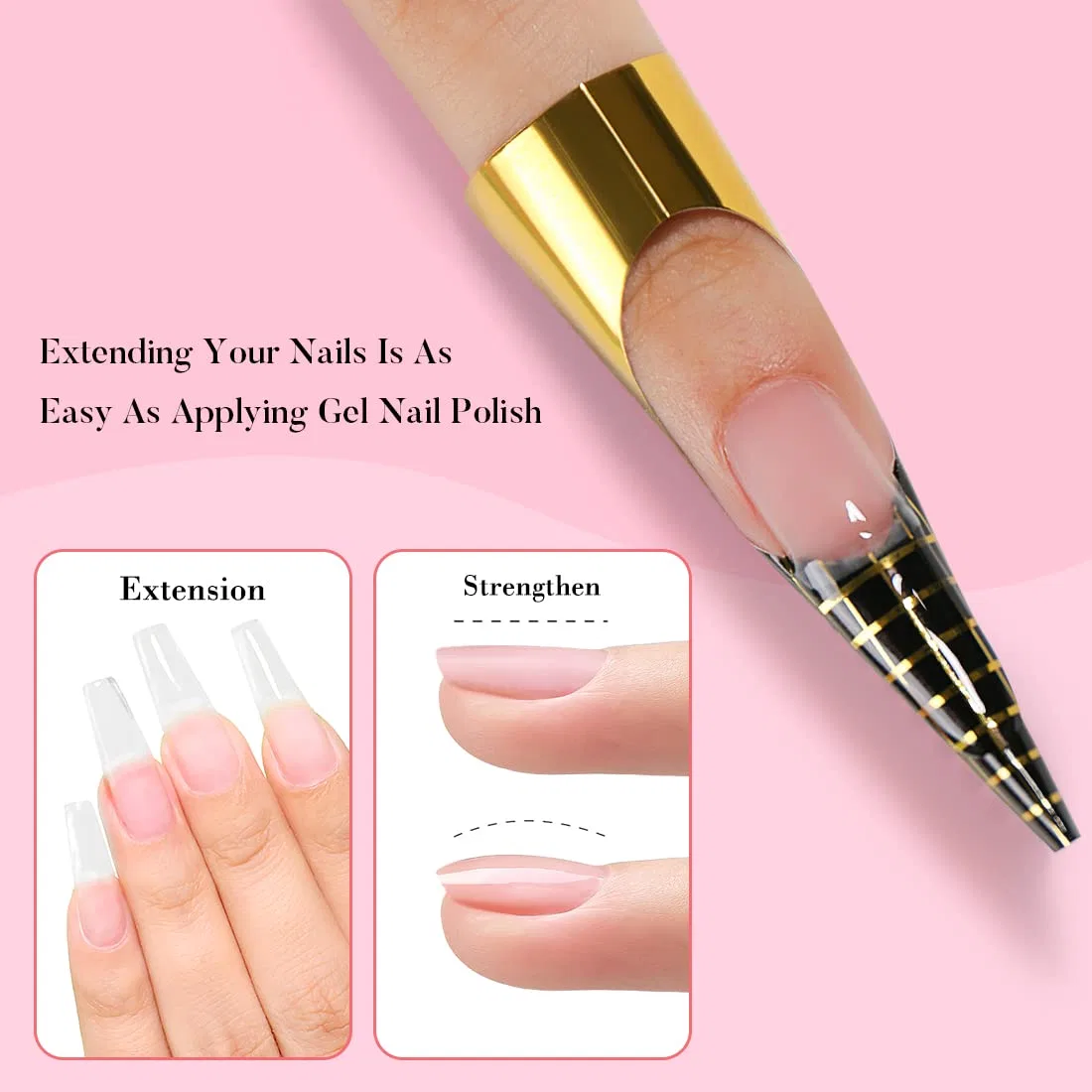 Набор гелей для наращивания ногтей AIMEILI Builder Gel 8-в-1 Aimeili, Nude, White, Light Pink — фото 3