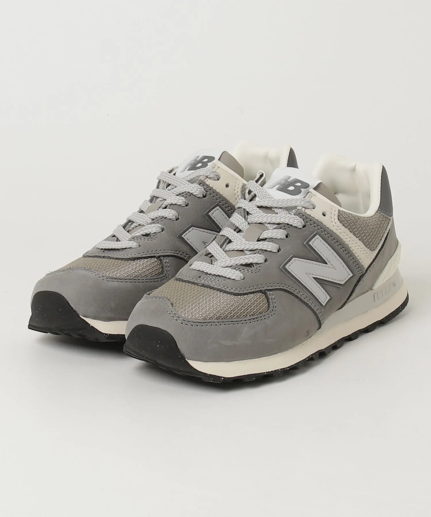 Мужские кроссовки из натуральной кожи New Balance 574 серые