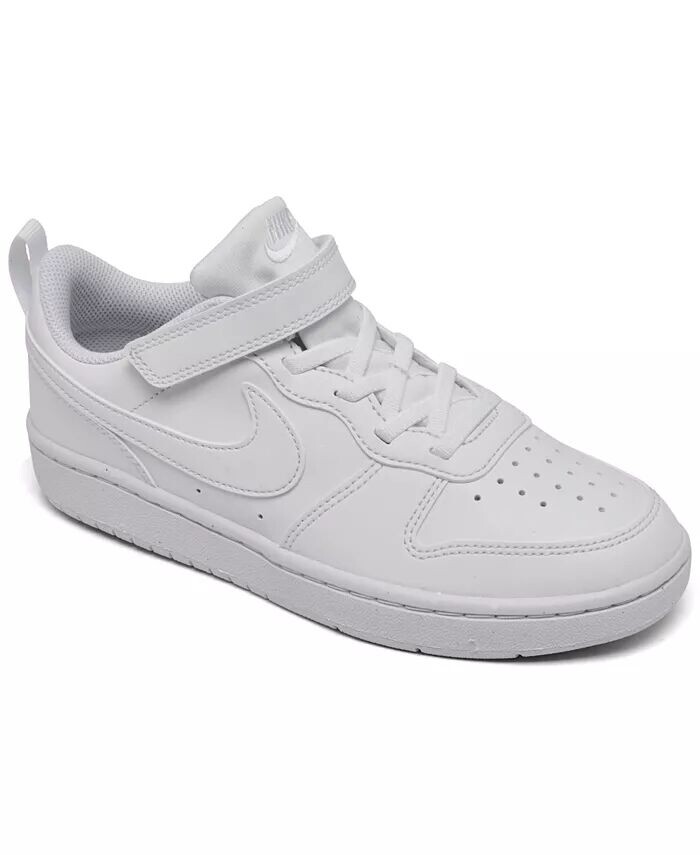 

Повседневные кроссовки Little Kids Court Borough Low Recraft с регулируемым ремешком от финиша Nike, белый