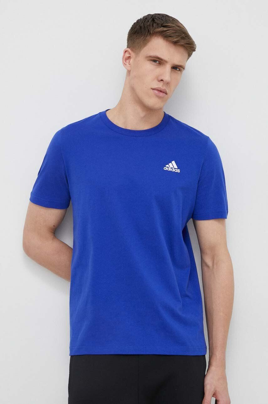 

Хлопковая футболка adidas, синий