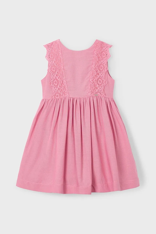 

Детское платье с добавлением льна Mayoral, розовый