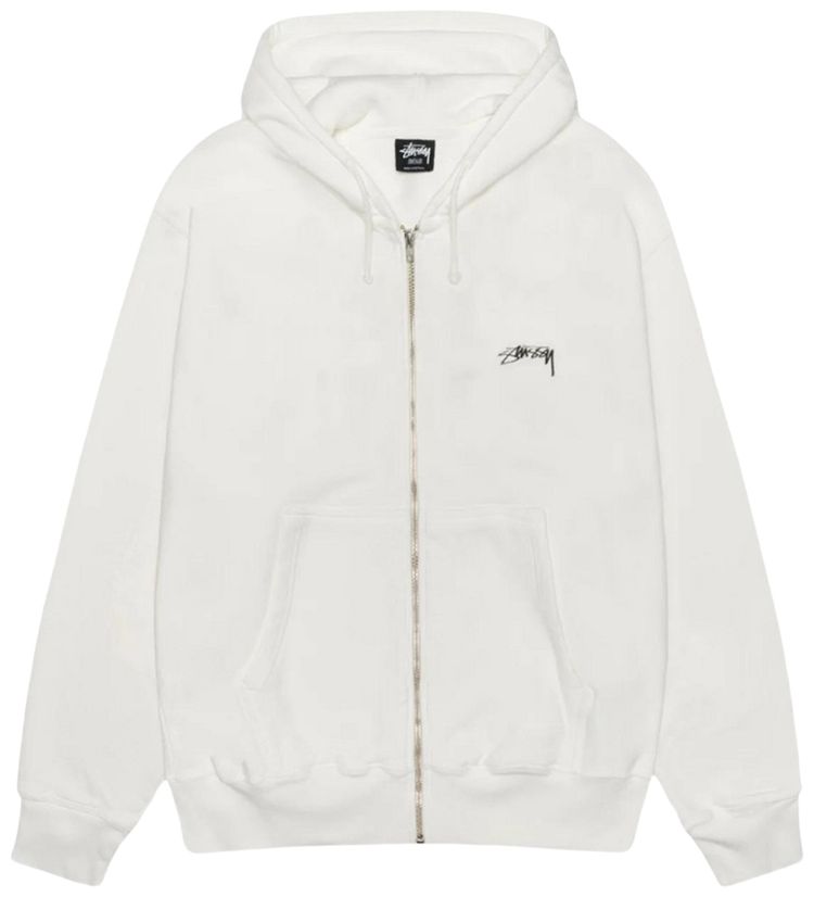 

Худи Stussy Smooth Stock с пигментной окраской и застежкой-молнией, цвет, кремовый