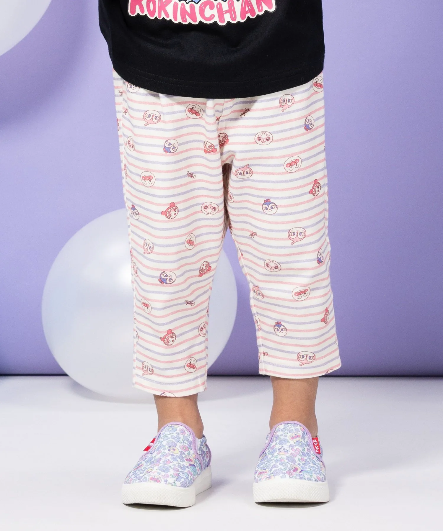 Детская коллекция ANPANMAN / (K) Леггинсы с принтом по краю Anpanman Kids Collection, pink