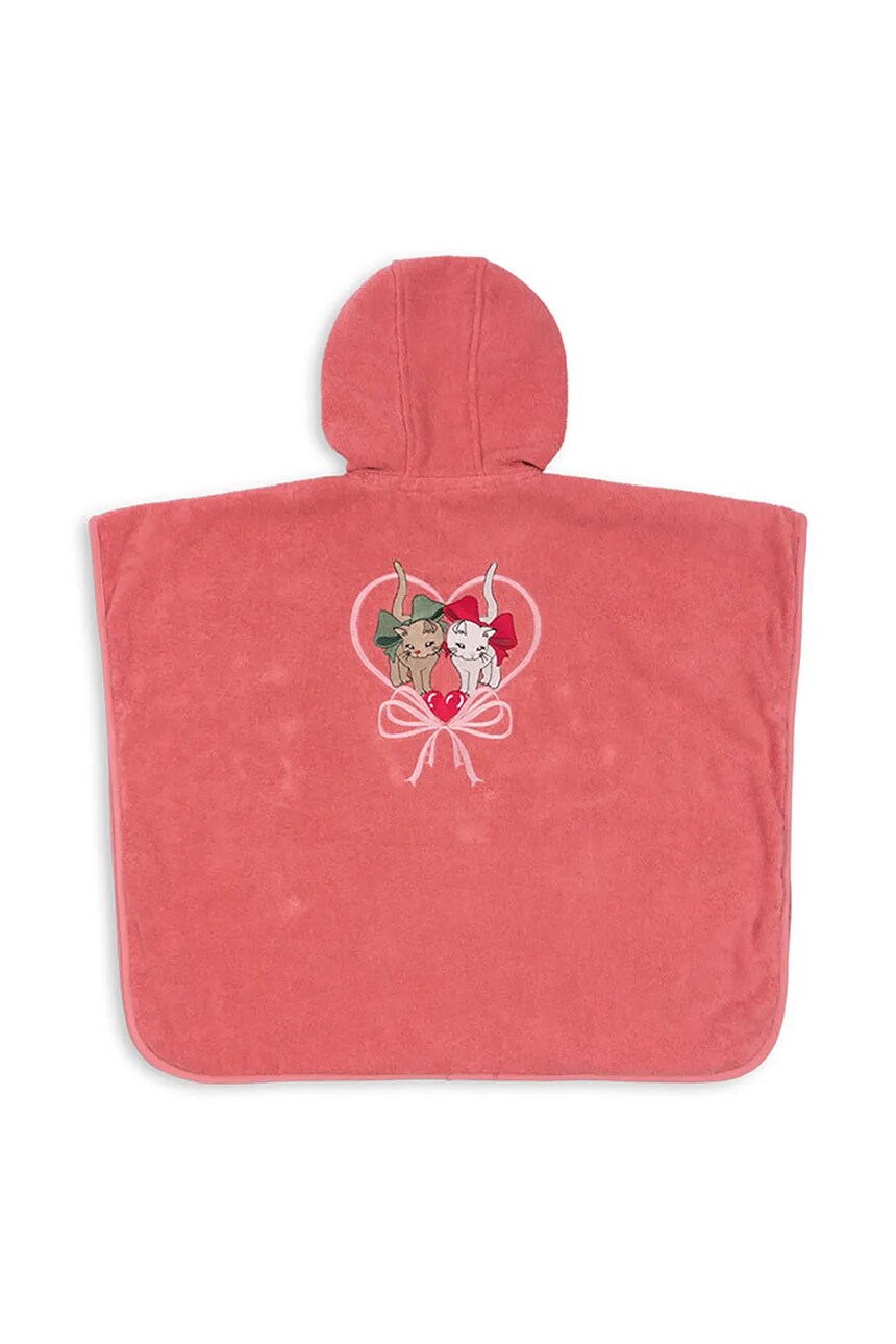 

Хлопковый банный халат детский TERRY PONCHO EMBROIDERY GOTS Konges Sløjd, оранжевый