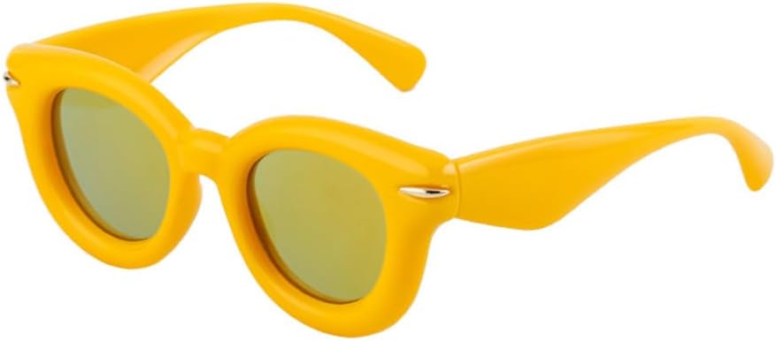 

Круглые солнцезащитные очки для женщин, модные панк-очки, солнцезащитные очки для мужчин, роскошные модные солнцезащитные очки «кошачий глаз», трендовые товары LVTFCO, Yellow