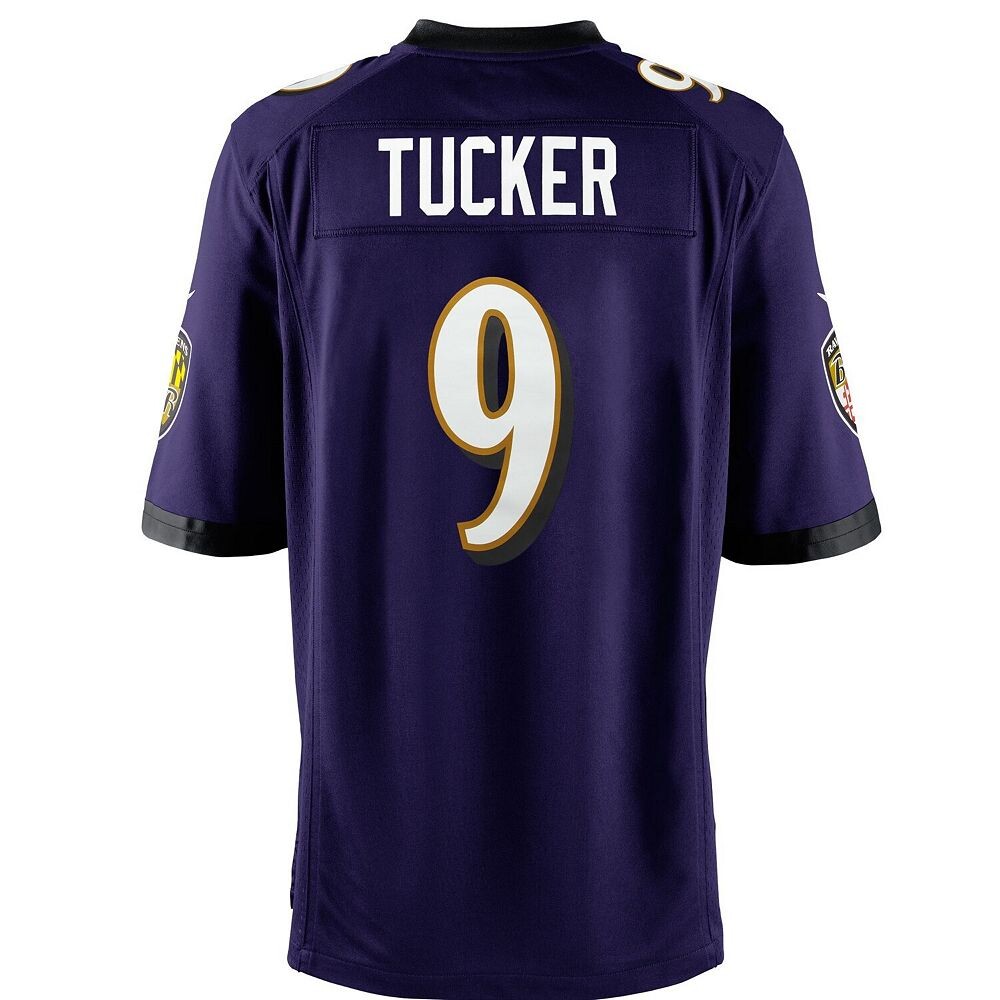 Молодежная футболка Nike Justin Tucker Purple Baltimore Ravens Team Color Game, цвет Rav Purple — фото 4