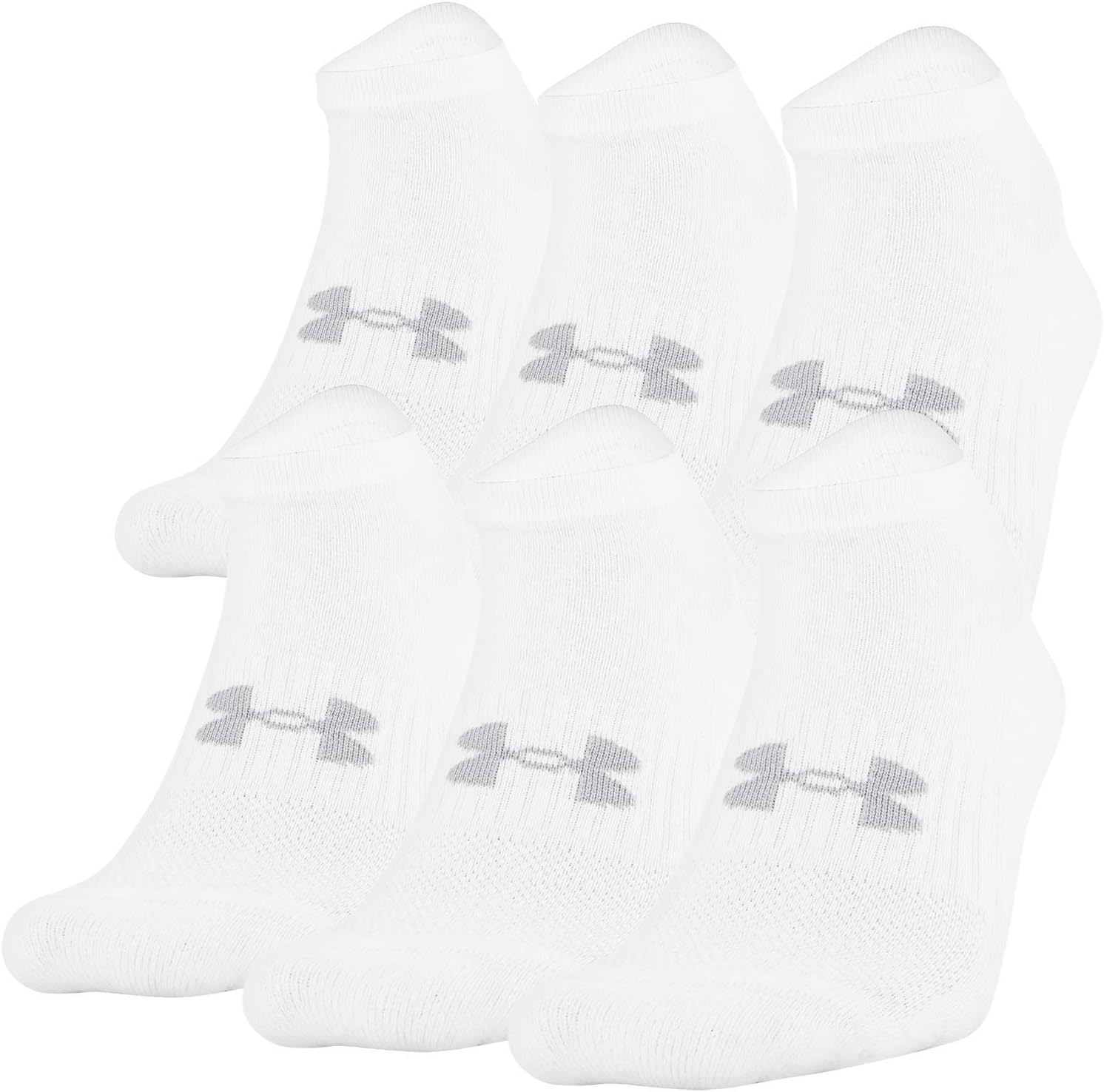 

Тренировочные носки Under Armour Adult Cotton, невидимые, несколько пар, White (6-Pairs)
