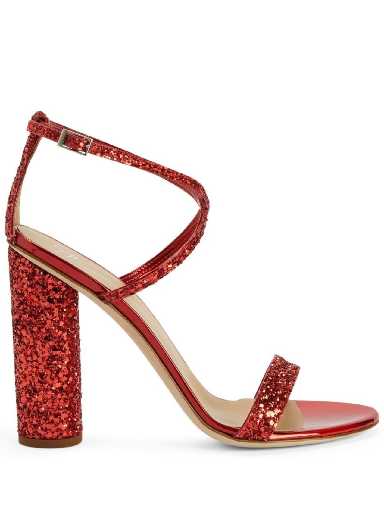 Giuseppe Zanotti босоножки Tara с блестками, красный