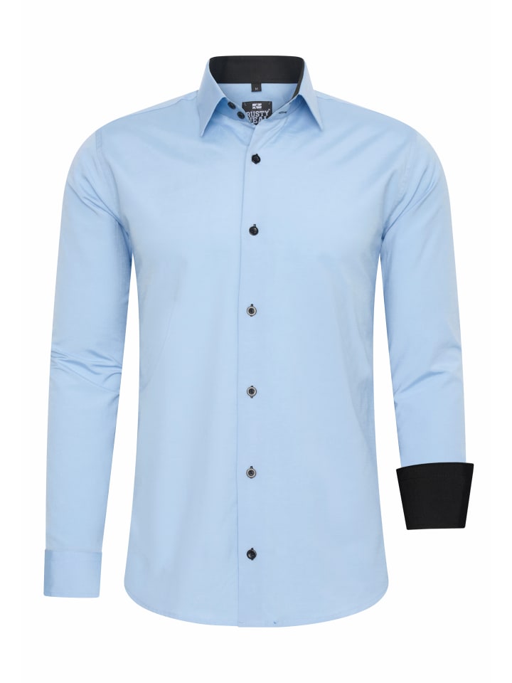 

Рубашка делового кроя из высококачественного хлопка-стрейч светло-голубого цвета Rusty Neal