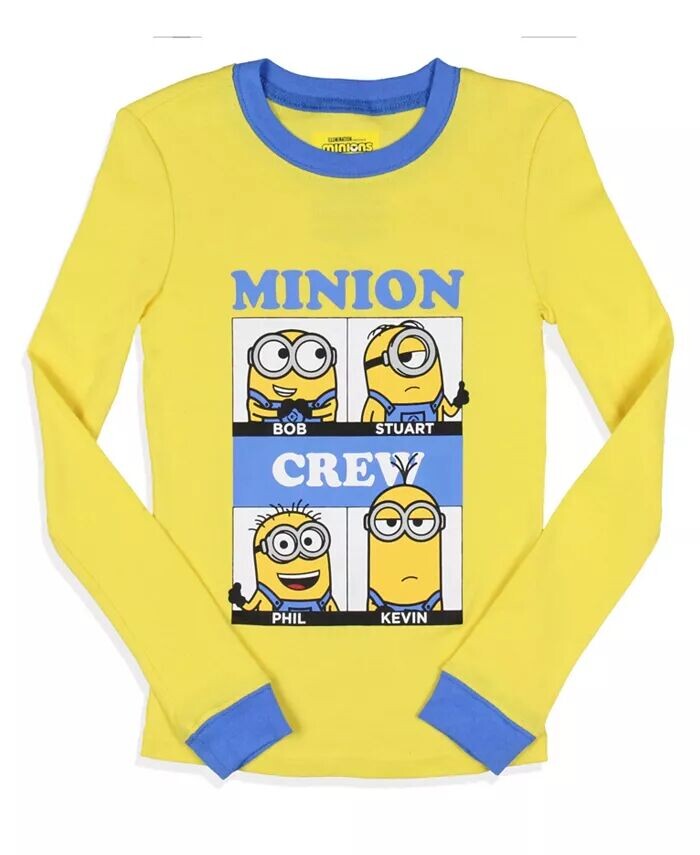 Пижамный комплект для сна Big Boys Minions Crew Bob Stuart Phil Kevin Despicable Me, желтый — фото 2
