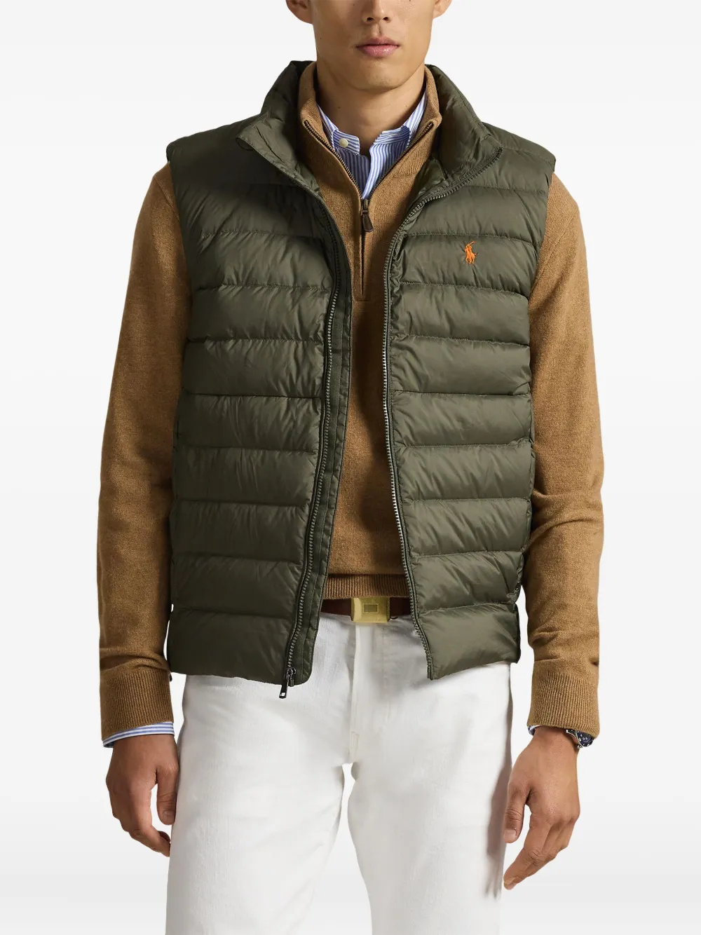 Стёганый жилет с подкладкой Polo Ralph Lauren, зеленый — фото 3