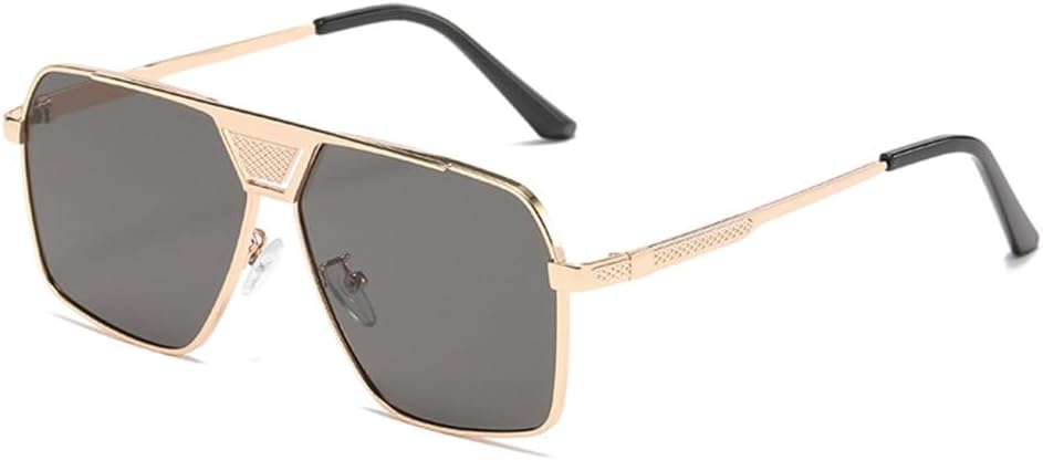 

Солнцезащитные очки LVTFCO Fashion Square Vintage для мужчин и женщин, в стиле ретро, ​​классические, для активного отдыха, вождения, рыбалки, с защитой от УФ-излучения UV400, Gold Black