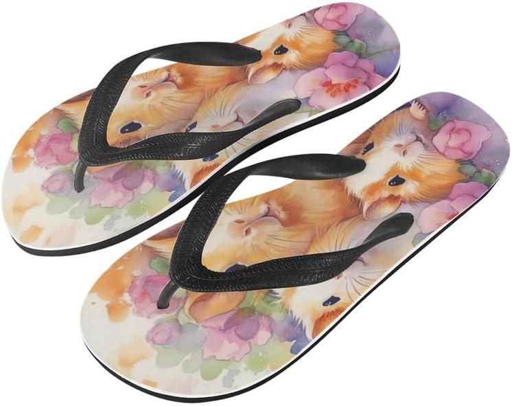 

Сандалии Semiouray Men Hawaii с геометрическим дизайном, легкие вьетнамки, Рождественские с Санта-Клаусом, унисекс, ортопедические пляжные шлепанцы, Cute Guinea Pig Floral